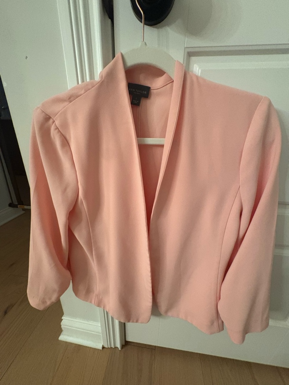 Ann Taylor Blush Pink Open-Front Blazer